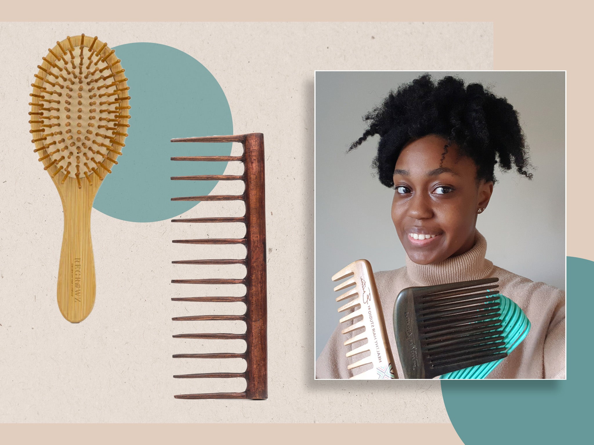 Peachwood Wide-Tooth Comb for Curly Hair - Controlled Chaos